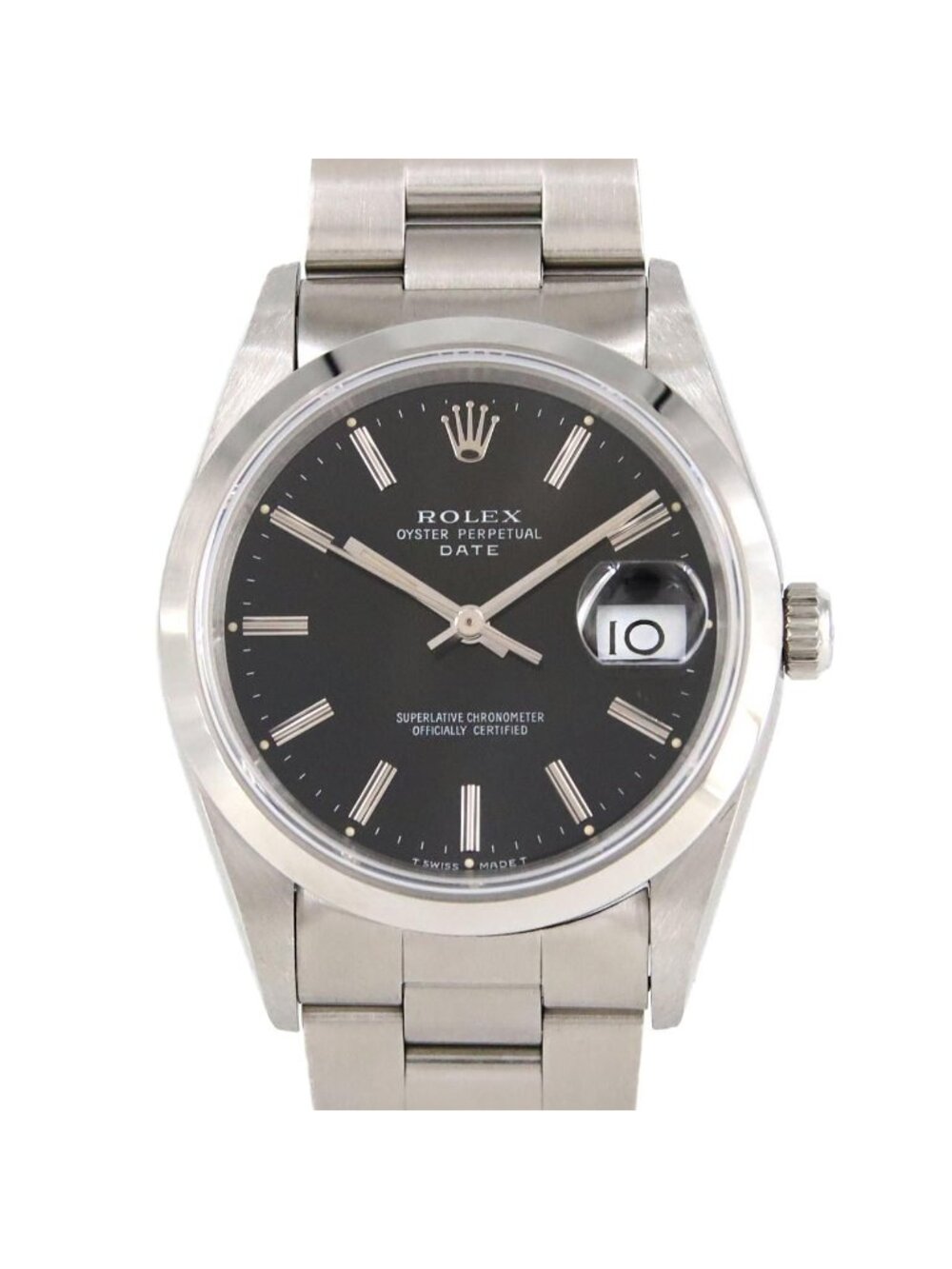 Rolex Oyster Perpetual Date SS Automatic Winding Number Watch